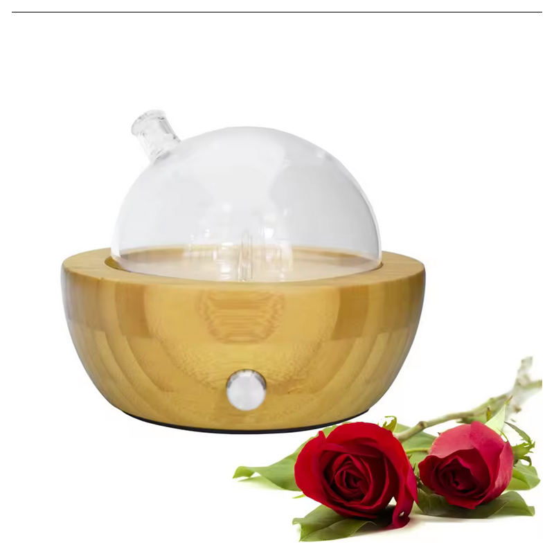 Dyfuzor szklany z bambusową podstawą Kula